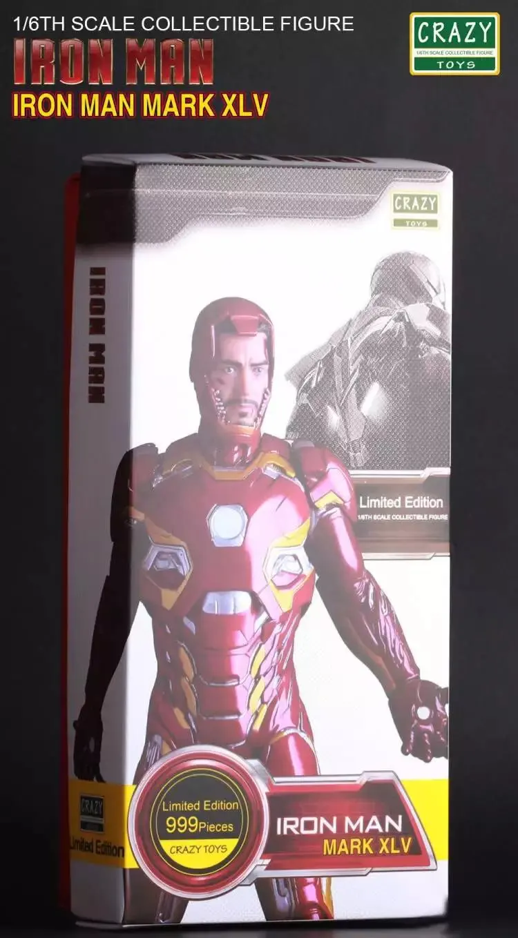 Безумные игрушки Marvel Мстители Железный человек 3 Марка XLV MK45 999 лимит 1:6 ПВХ