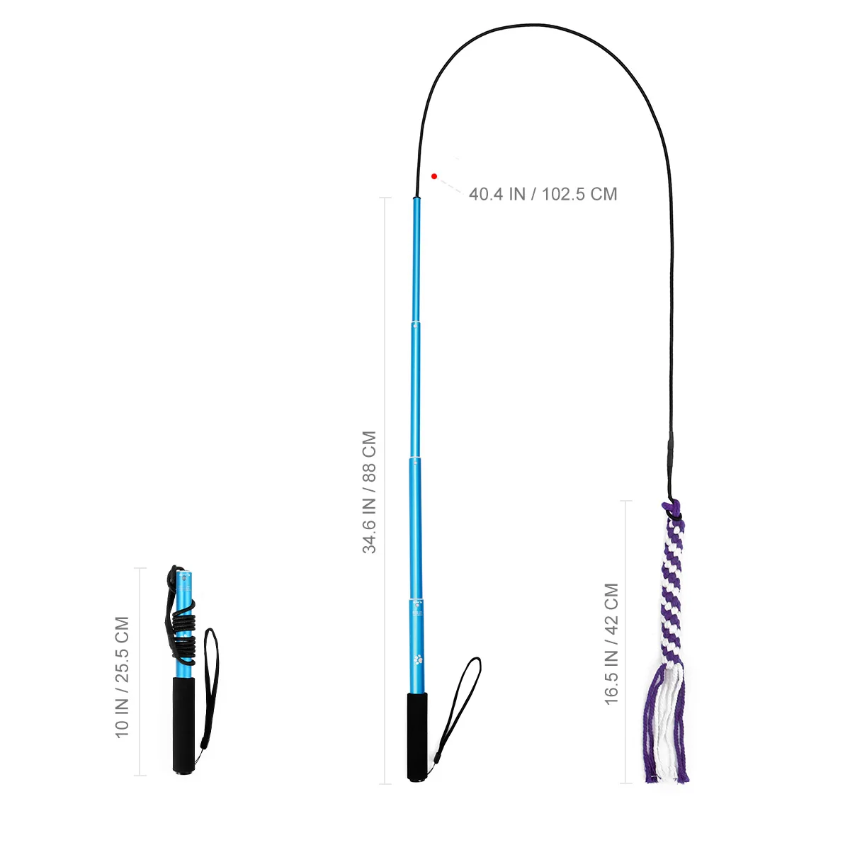 UEETEK 1PC Interactive Dog Toys Extendable Flirt Pole Funny Teaser and Exerciser for Pets Size L (Blue) |