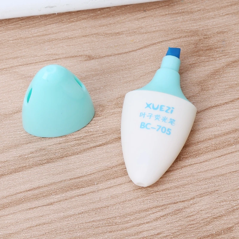 6 pcs Mini Pill Leaves Eggs Shaped Highlighter Pens For Writing Cute Face Graffiti Marker Pen Stationery School Office Supplies |