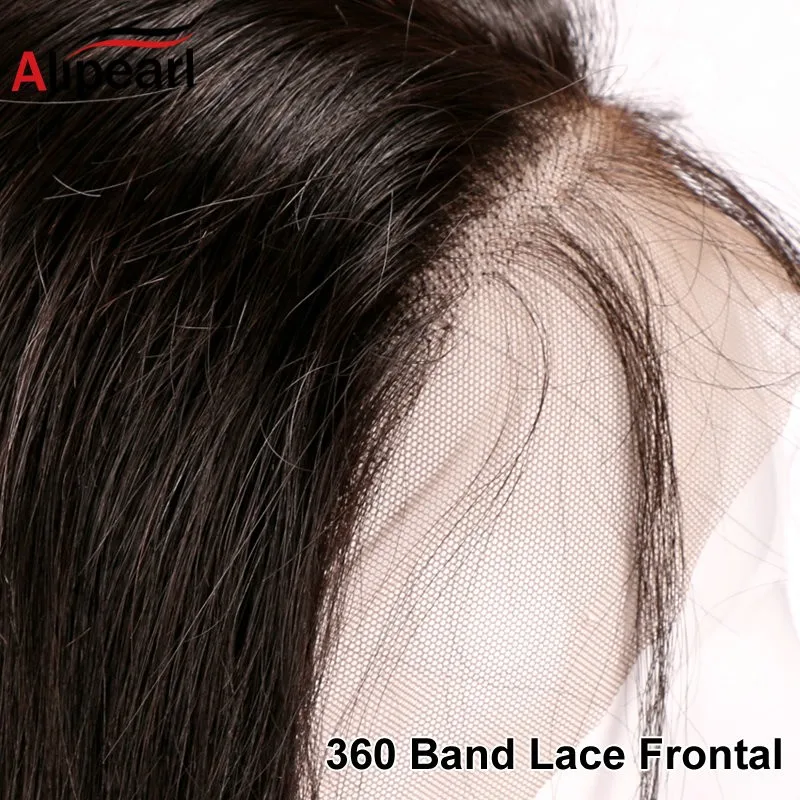 Предварительно Сорвал 360 Кружева Фронтальной Закрытие перуанский Девы Волос прямой Натуральных волос