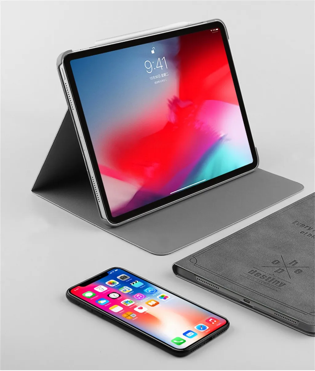 Умный чехол из матовой кожи с магнитной застежкой для iPad Pro 11 2018 откидной функцией