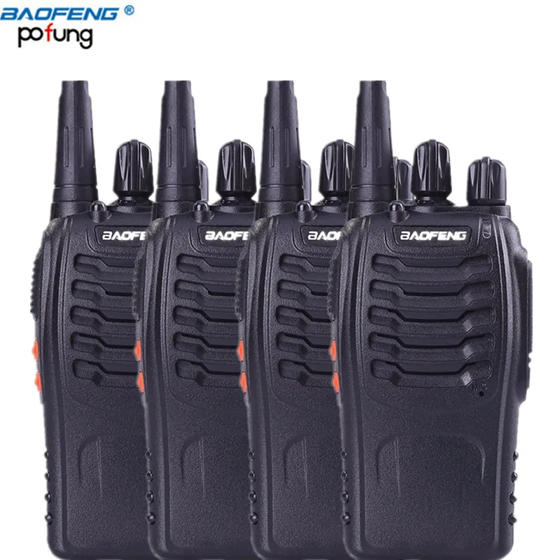 4 шт. Baofeng 888s радио портативная рация 1800 мАч Мощность батареи 5 Вт UHF 400 470 МГц