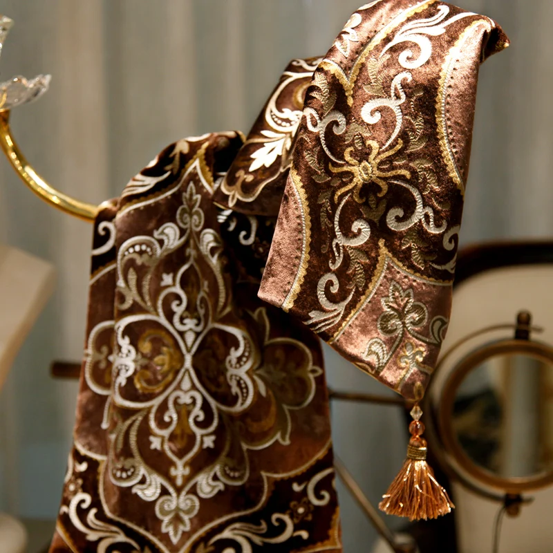 Новое прибытие барокко роскошные бархатные минималистский бегун стол скатерть