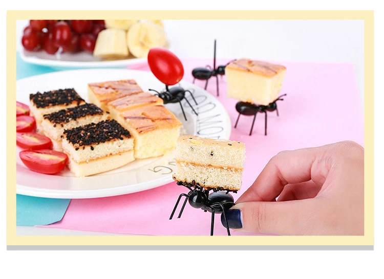 

12pcs/lot Ant Shape Fruit Fork Snack Cake Dessert Pick Tableware for Home Kitchen Party Dinner Fruit Pick Kitchen accesories
