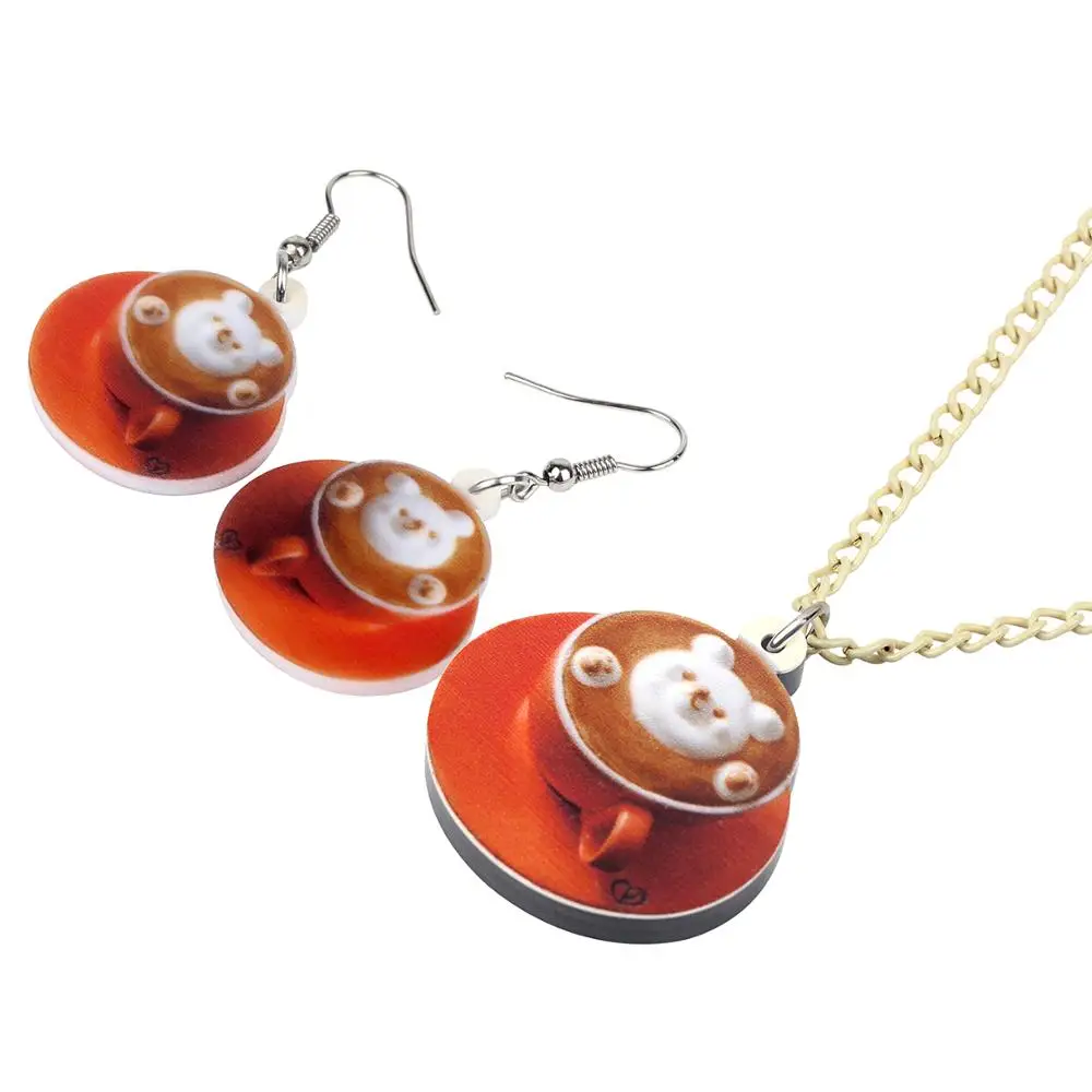 Bonsny акриловые Милые Собака породы чихуахуа Ювелирные наборы серьги ожерелье