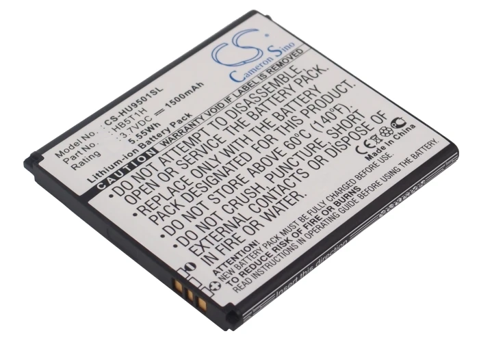 Высококачественный аккумулятор Cameron Sino HB5T1H на 1500 мАч для Huawei Ascend HW 01E U9501L U9510