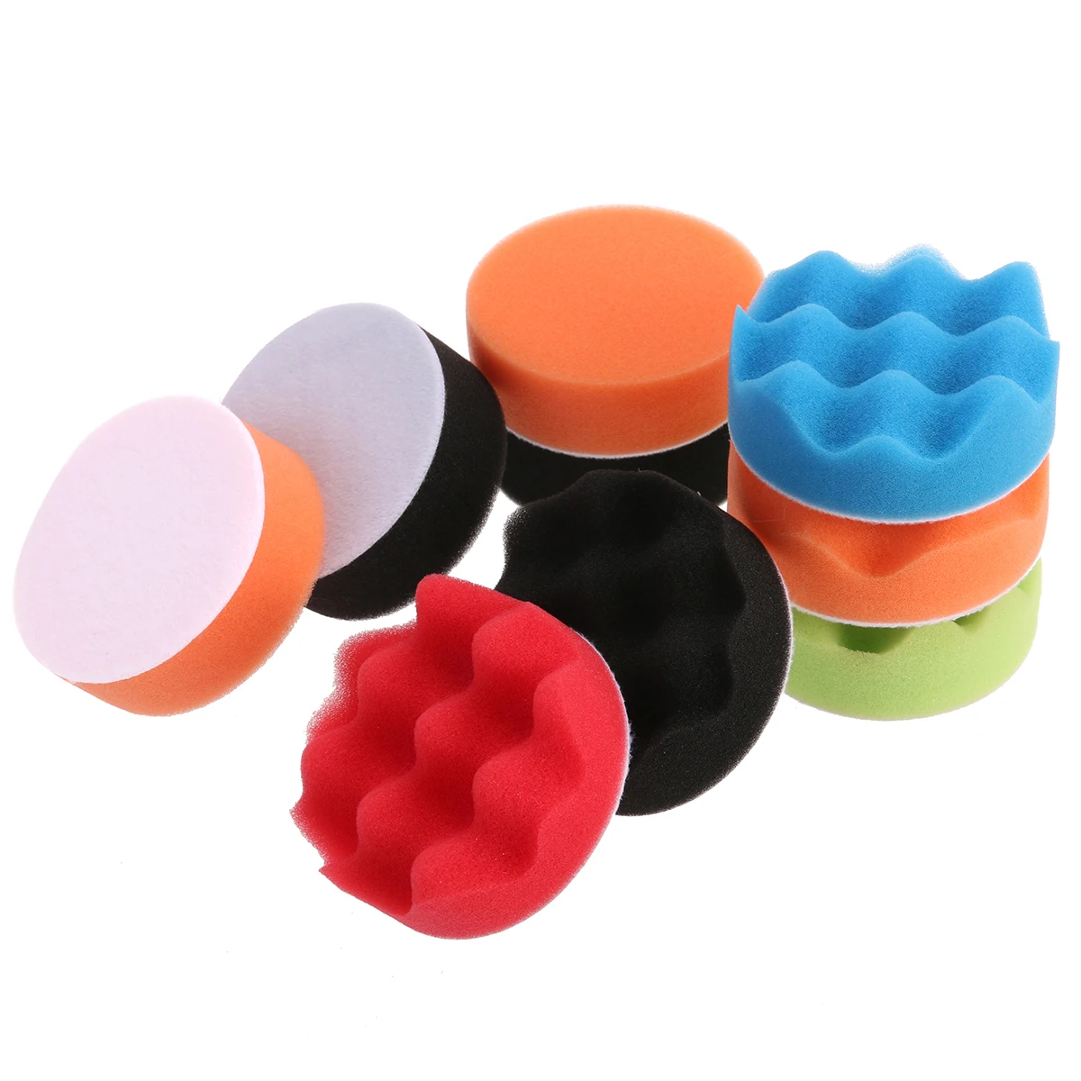 12pcs 3/4/5/6/7 Inch Auto Car Polishing Pad Sponge Woolen Waxing Buffing Pads Kit With M10 M14 Drill Adapter | Автомобили и