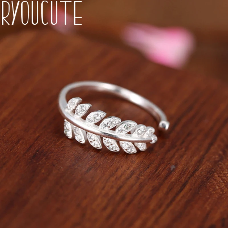 Богемные кольца из настоящего серебра с кристаллами в виде листьев подарки для