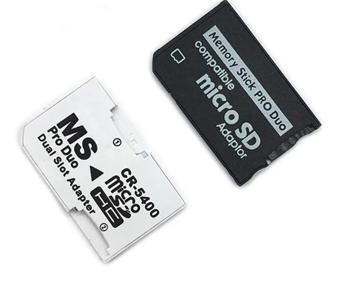 50 шт./лот картридер с одним и двойным слотом Новый Micro SD SDHC TF для MS Memory Stick Pro Duo Reader PSP