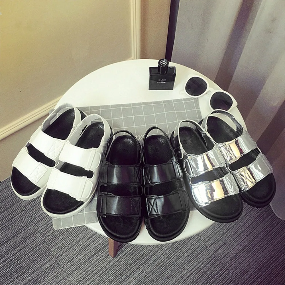 2017 Новый Летний Открытый Пляж Писк Обуви Женщины Повседневная ПУ Пляжные