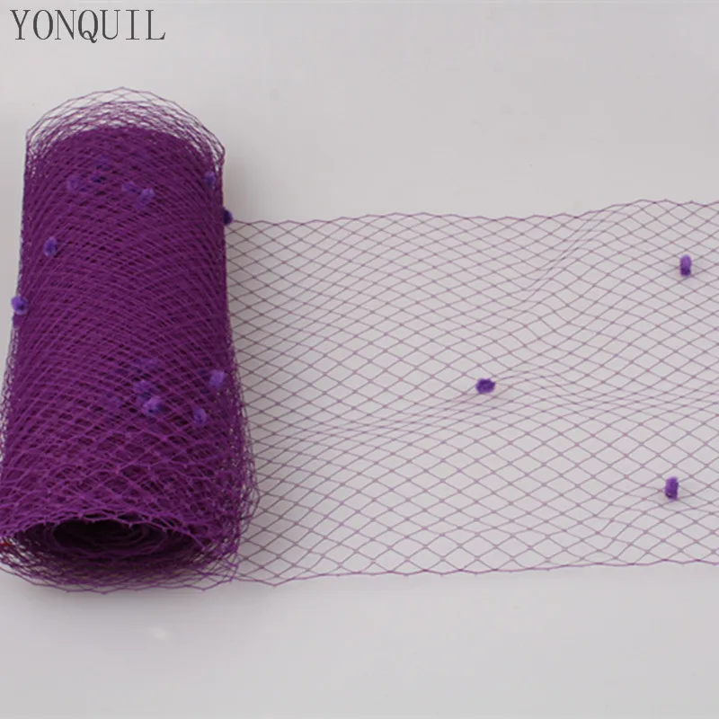 25 см фиолетовый или несколько цветов в горошек Клетка Вуаль свадебная сетка