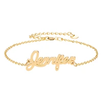 fashion engraved cursive script name jennifer charm bracelet for women girl jewelry bracelets handwriting words christmas gift