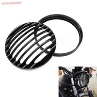 motorcycle 5 75 inch cnc headlight grill cover 5 34 headlamp mask cover mounting for sportster xl 883 1200 2004 2014
