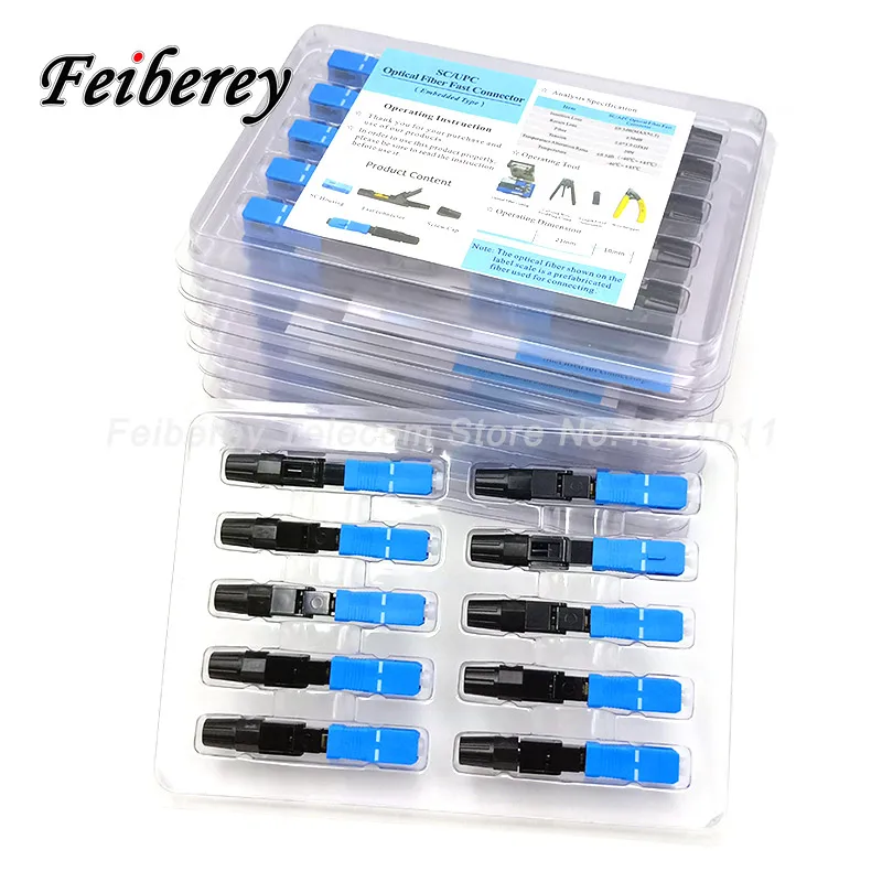 SC UPC FC-22 10 шт./партия FTTH SC APC UPC Волоконно-оптический Быстрый разъем одномодовый FTTH SC APC Волоконно-оптический SC быстрый разъем - Цвет: SC UPC FC-22