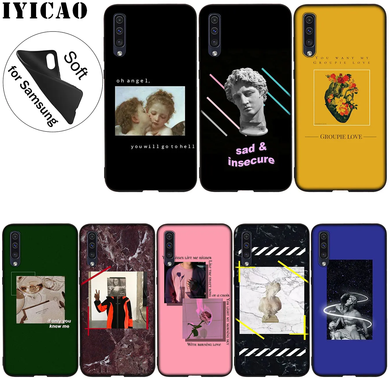 Great art aesthetic van Gogh Mona Lisa David love Soft Case for Samsung Galaxy A70 A60 A50 A40 A30 A20 A10 A50S A30S A20E A10S |