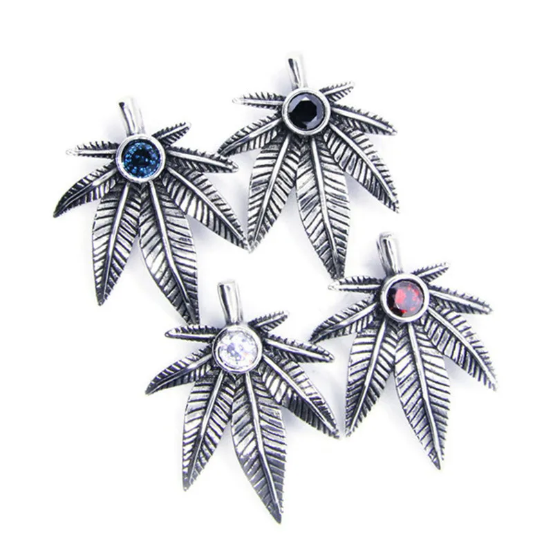 Rany &amp Roy новейший 4 цвета кристалл лист кулон 316L ювелирные изделия из нержавеющей