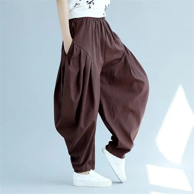 Женские брюки 2017 осенние новые стильные повседневные хлопковые свободные с