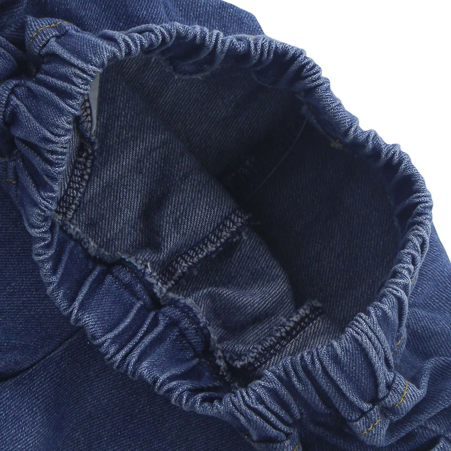 Джинсовые штаны для девочек летние укороченные в повседневном стиле детские с