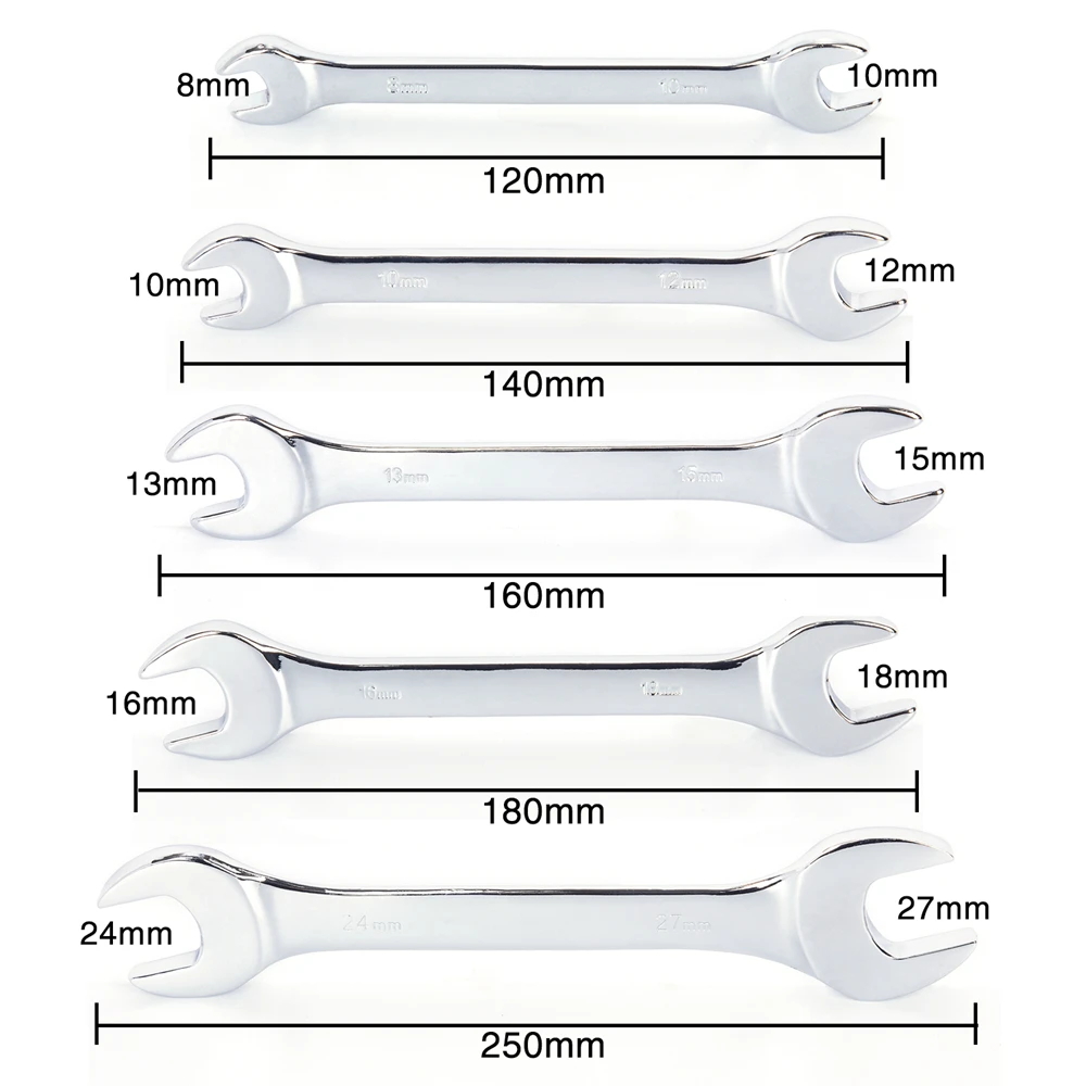 5 шт. 45 # стальной двойной многофункциональный открытый торцевой ключ набор