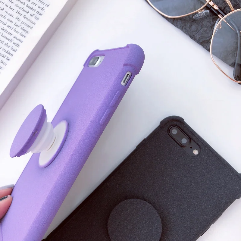 Case Cover For iPhone 7 8 Plus Protective case With Holder Stand for X 10 6 6S Grind arenaceous feel |