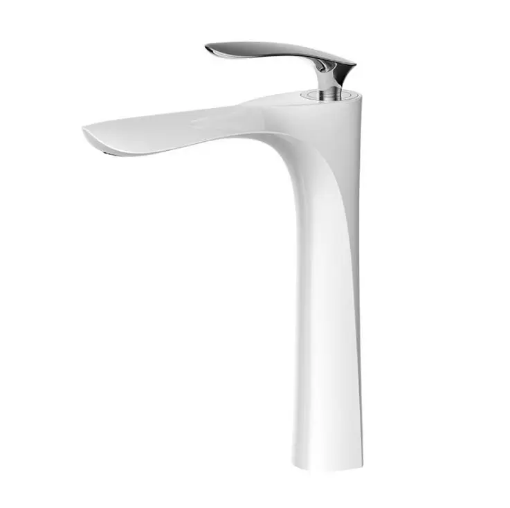 White with Chrome Смесители для ванной комнаты позолоченный латунный Смеситель для ванной комнаты горячей и холодной унитаз Раковина Водопроводный Кран Золотой смеситель XT844 - Цвет: White with Chrome