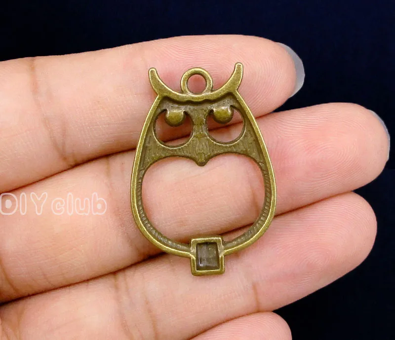 40pcs-Antique Bronze Owl Charms Pendant 34x24mm | Украшения и аксессуары