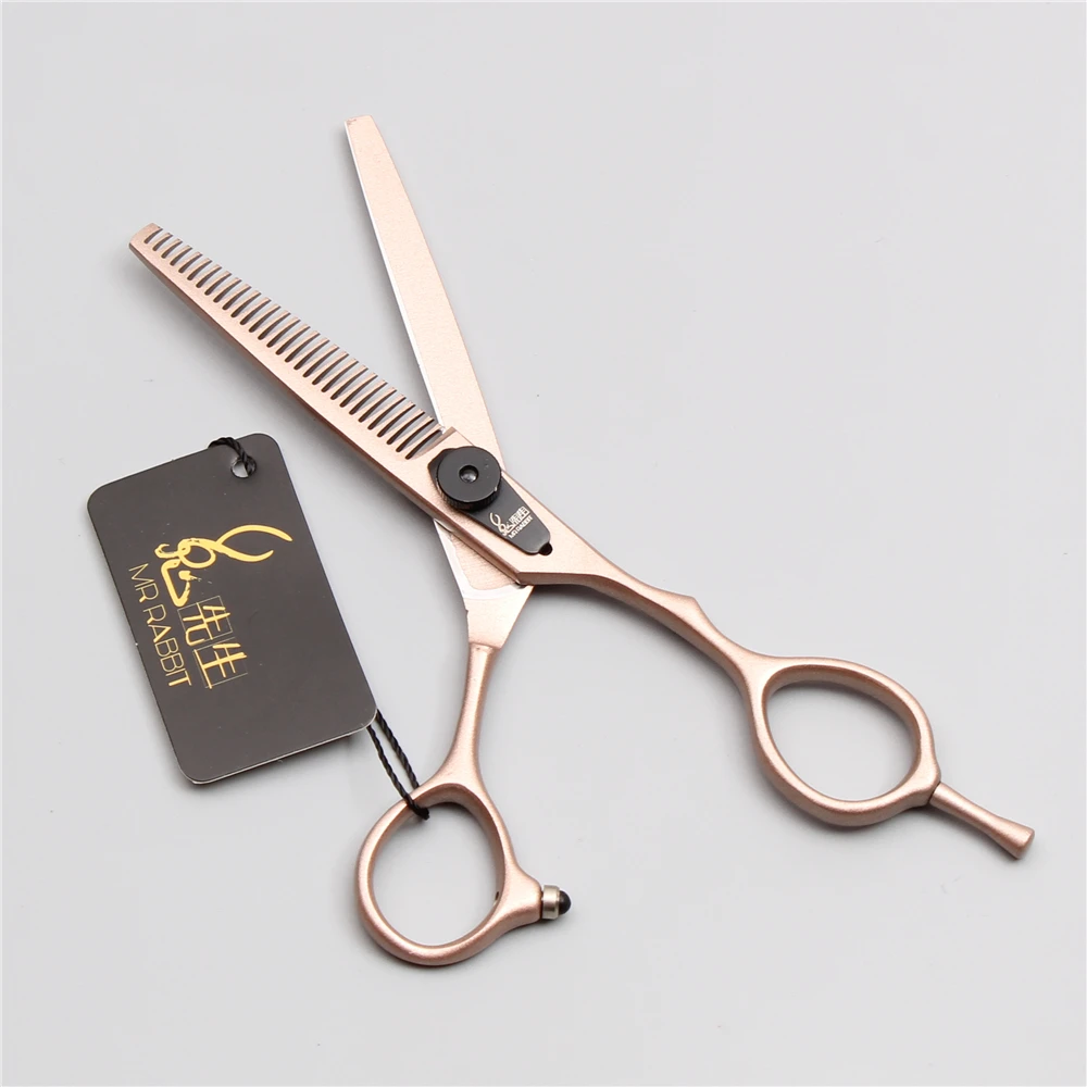 Японские Парикмахерские ножницы 440C Mr Rabbit Rose Gold 5 &quot16 см филировочные