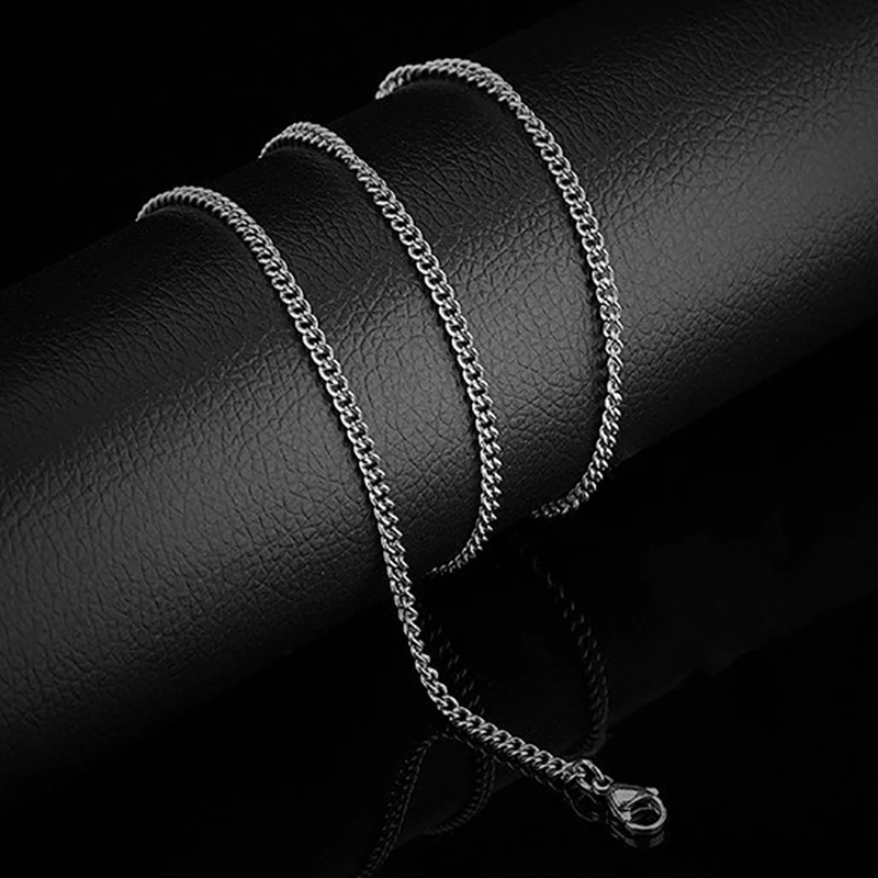 Серебряное, золотое, черное ожерелье с цепочкой, мужские чокер, титановая сталь, мужские и женские аксессуары, модные