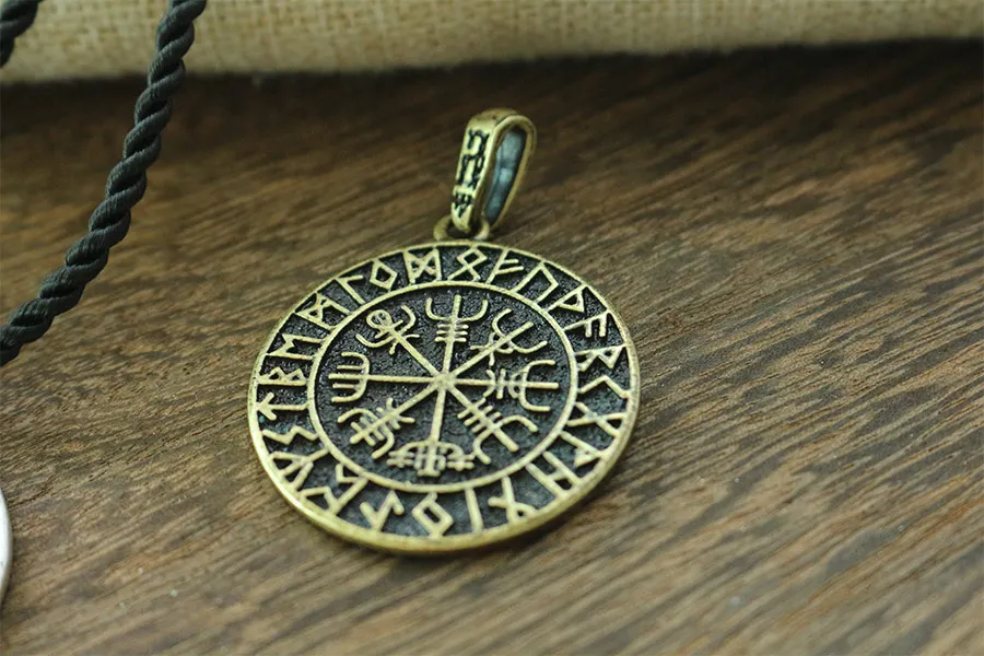 Lanseis 1 шт. ODIN'S SYMBOL OF NORSE RUNIC Подвеска для мужчин ожерелье руны викингов Vegvisir подвеска с компасом-Дракон украшения для души