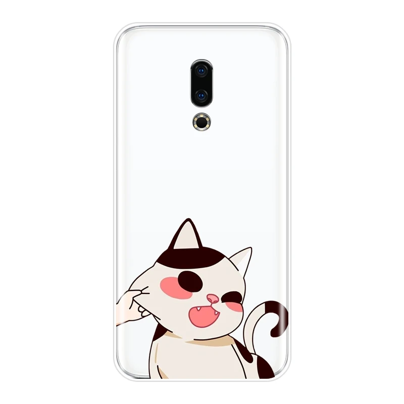 Задняя крышка для Meizu 15 Lite 16 Plus 16th 16x сердечко кот кавайная девушка силиконовый
