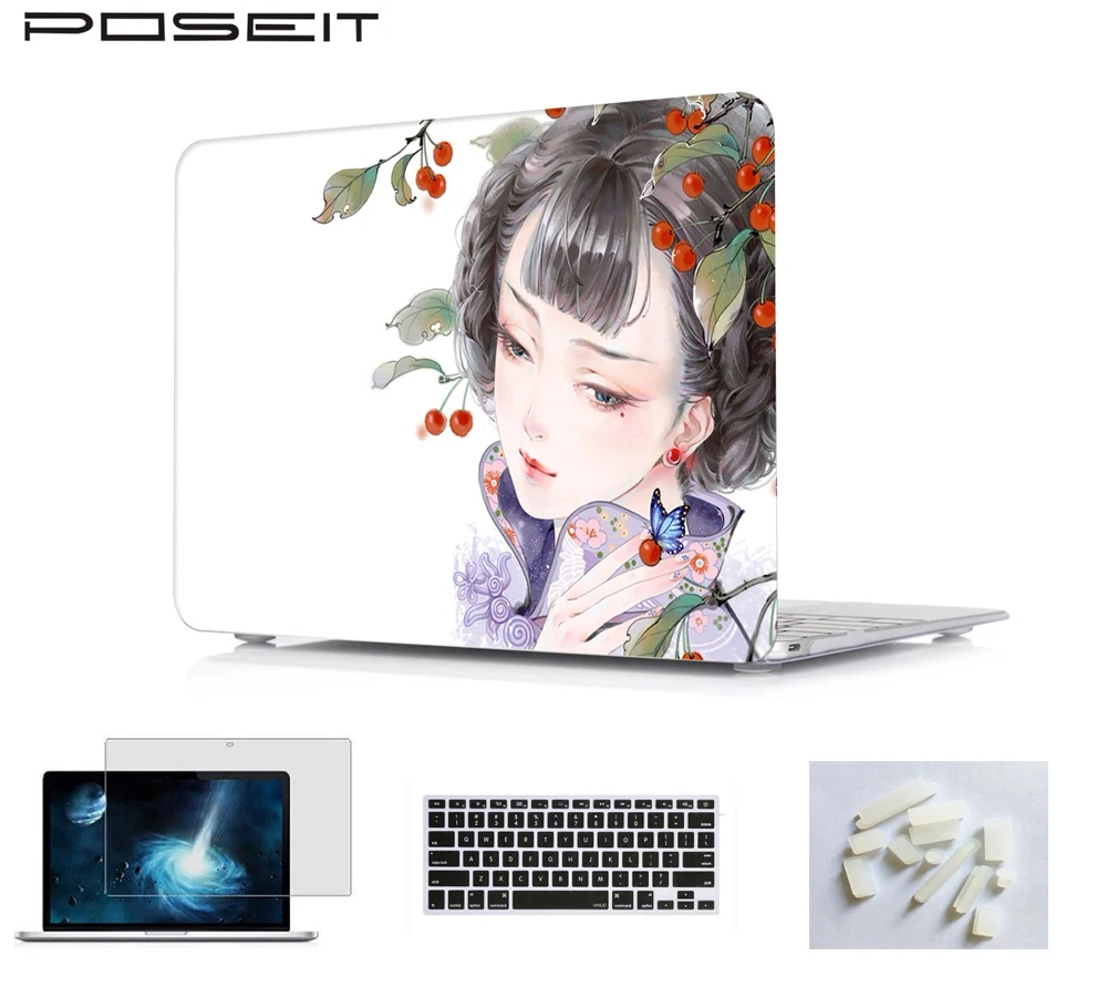Масло чернила чехол для ноутбука с рисунком жесткий клавиатурой MacBook Air Pro 13 15 2018