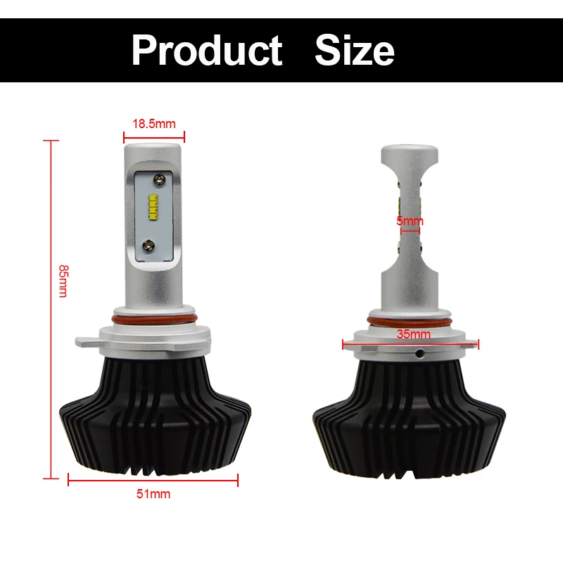 Yeslight H1 H3 H4 H7 H11 9005 HB3 9012 9006 HB4 50 Вт 8000LM G7 светодиодная фара автомобильный комплект