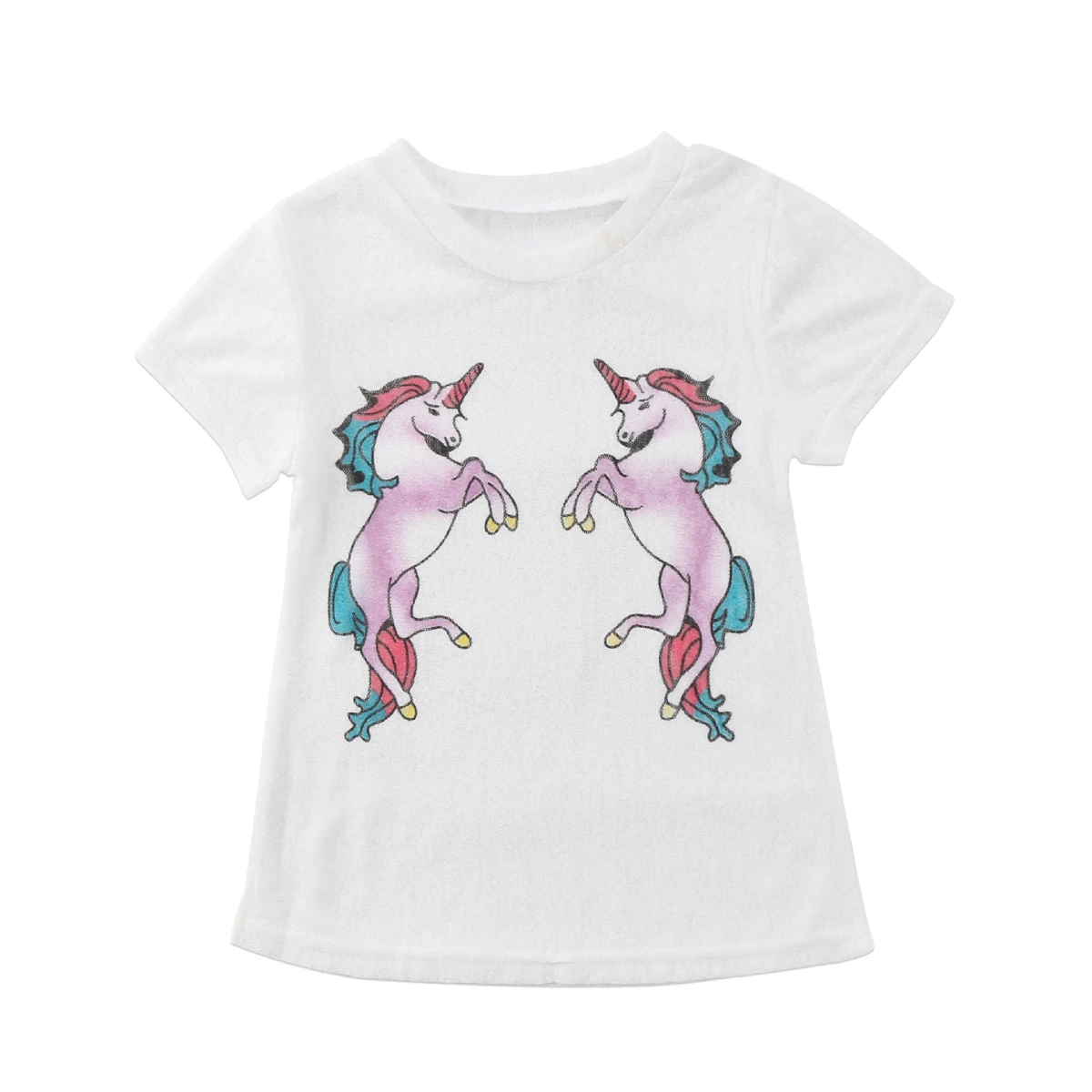 2017 Girls Dress Infant Kid Baby Girl Clothing Vestidos Tulle Unicorn Top T-shirt Casual Clothes Summer 6M-5T | Детская одежда и