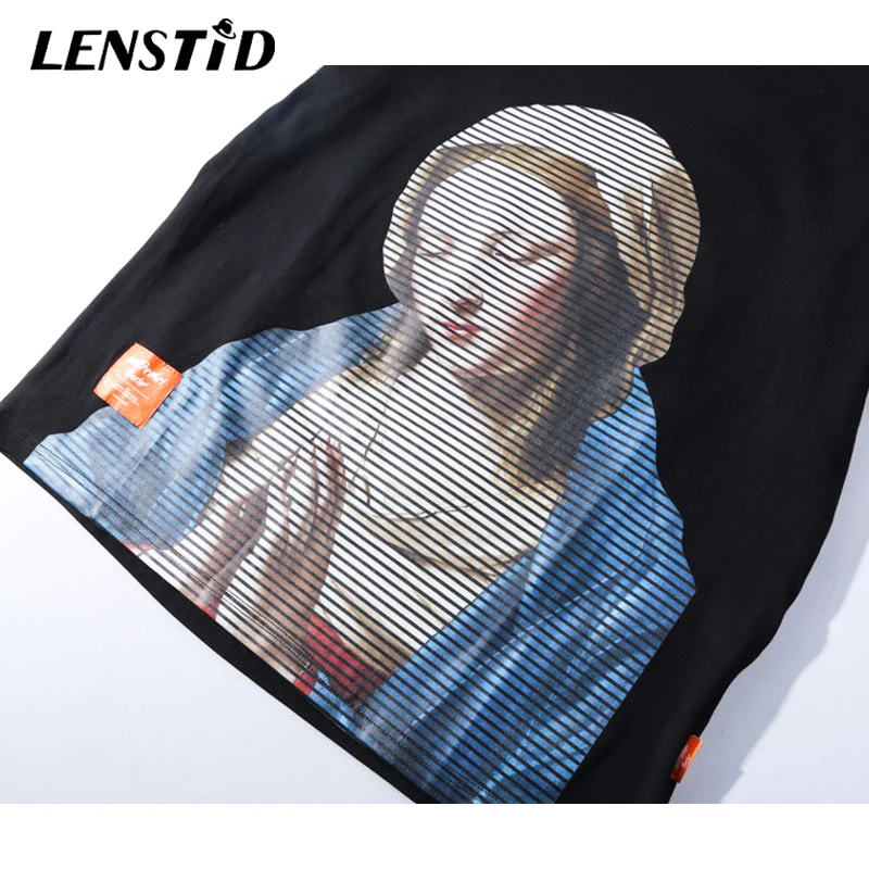 LENSTID футболки с изображением Мадонны в молитве забавная Дева Мария мужские