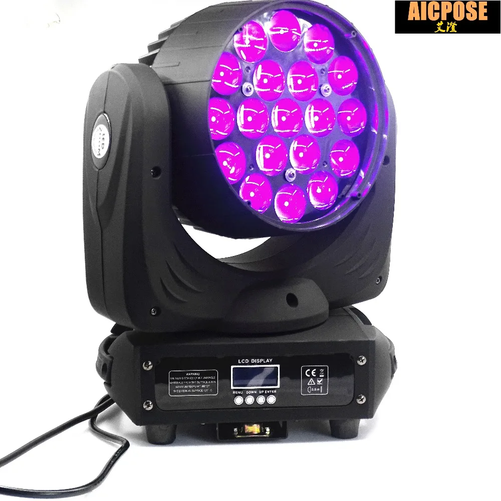 Светодиодный сценический прожектор DMX512 4 в 1 19 х15 Вт RGBW с приближением и мойкой
