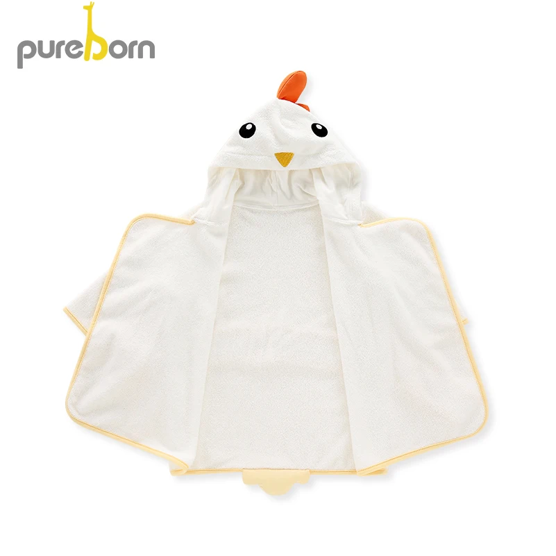 Pureborn с капюшоном животных Ванна Полотенца Детские пояса халат Для детей
