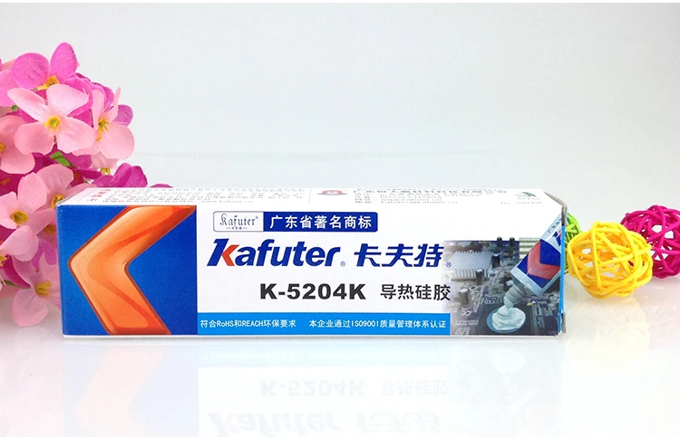 Kafuter 80 г K-5204K светодиодный теплопроводный силиконовый процессор связывающая липкая быстросохнущая термальный крем изгибаемый коэффициент 1,6