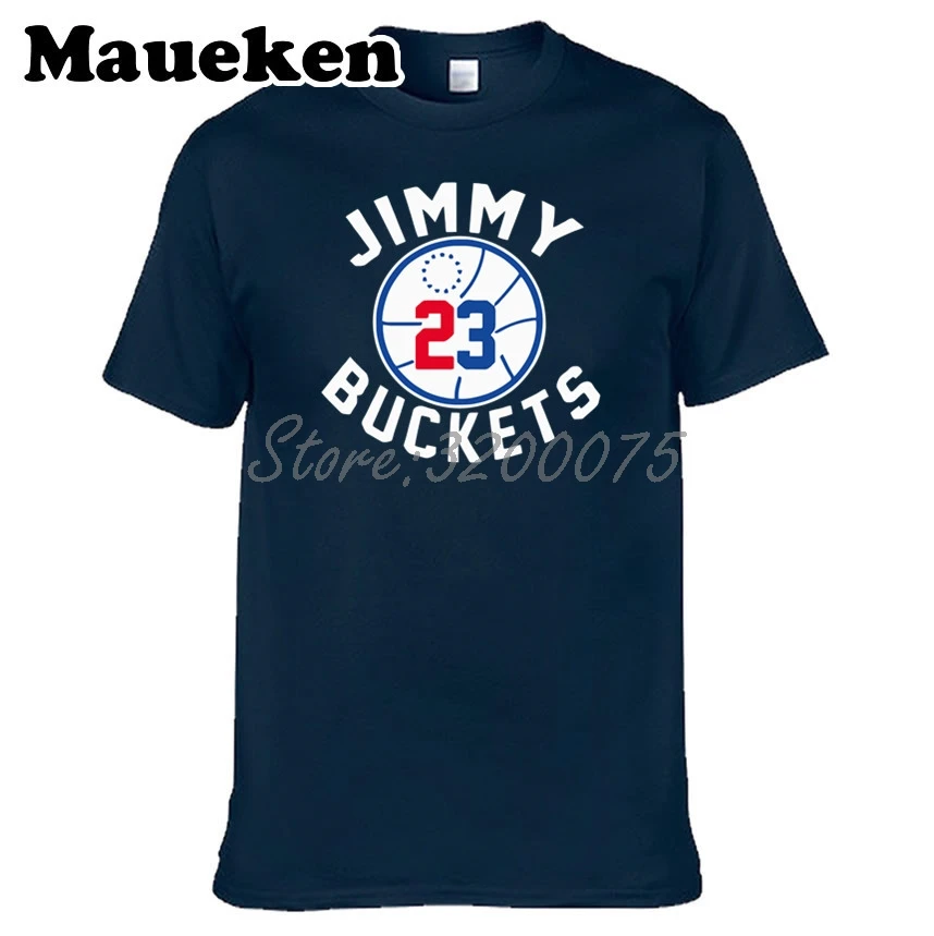 Мужская футболка с круглым вырезом Jimmy Butler 23 ведра Филадельфия Футболка мужская