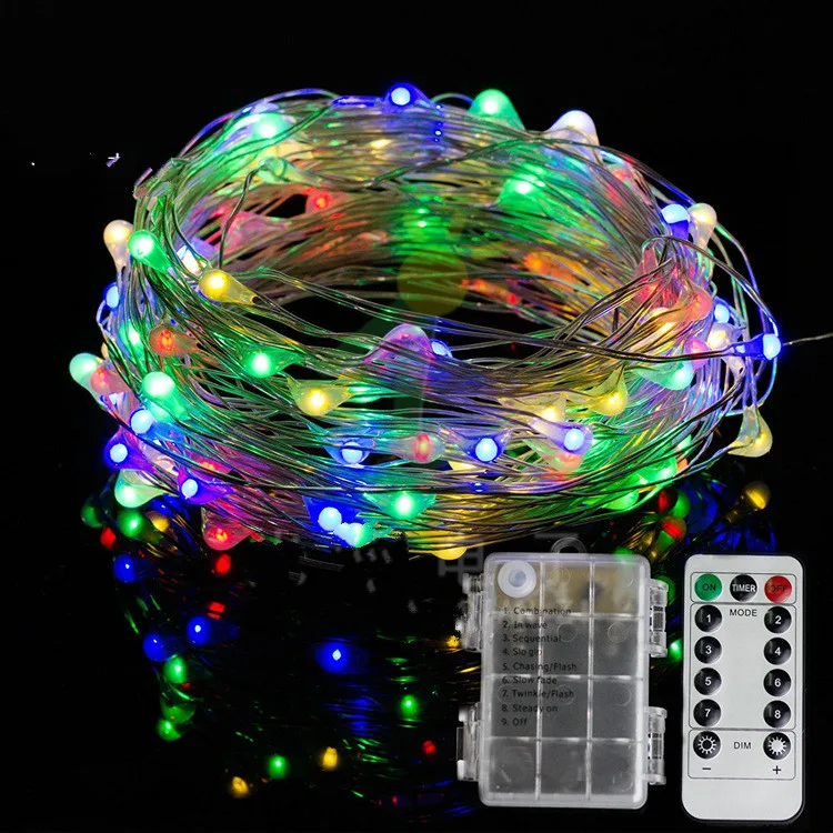 LED light Strip10M battery box string eight functions with remote waterproof lights | Освещение