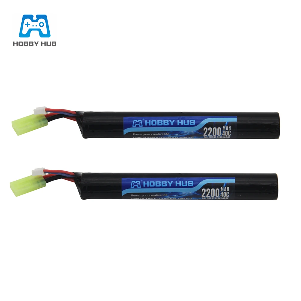 2pcs abttery Hobby Hub power Lipo батарея страйкбол gub батарея 7,4 в 2200 мАч 40C AKKU мини страйкбол игрушки пистолет батарея модель Запчасти - Цвет: 2pcs abttery
