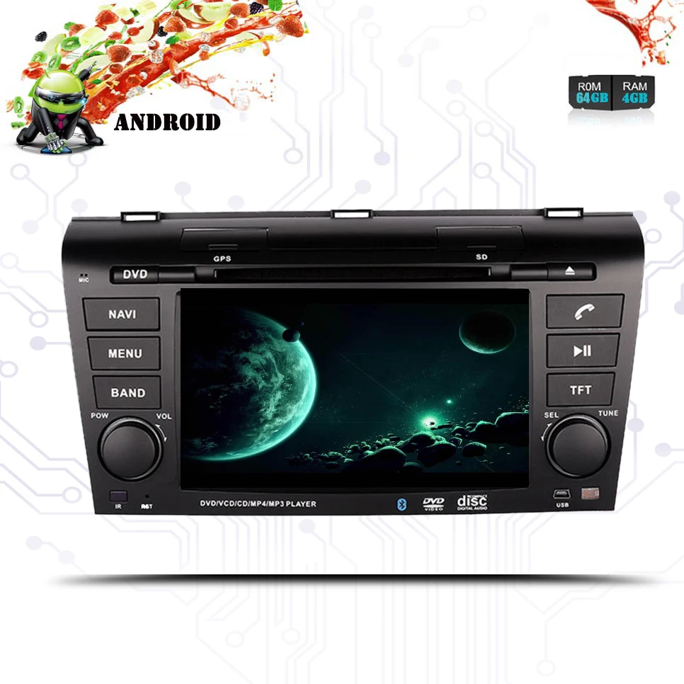 7 дюймовый Android 9 0 gps навигатор автомобильный радиоплеер для Mazda 3 2004 2009 с Bluetooth WIFI