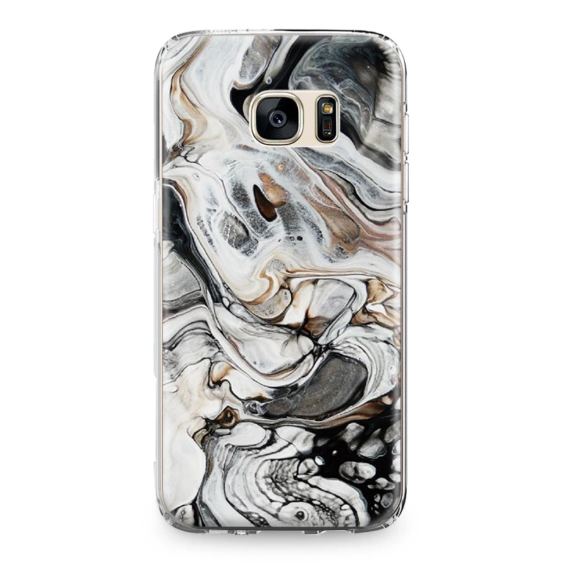 Для Samsung Galaxy J3 J5 J7 A3 A5 A8 2015 2016 2017 2018 силиконовый чехол Flow Line мрамор гранит мягкое