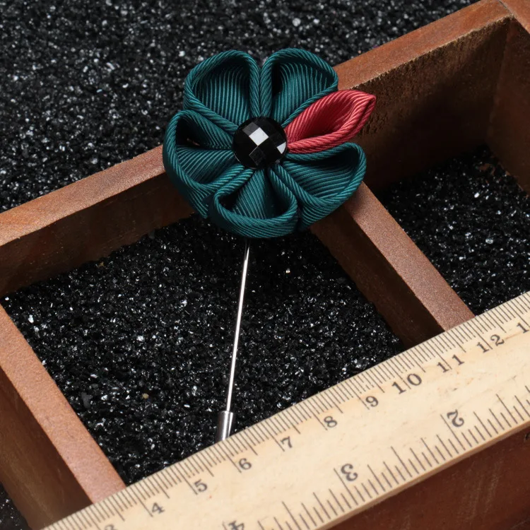 100 шт./лот индивидуальный заказ мужские цветок канзаши с булавка на лацкан в форме