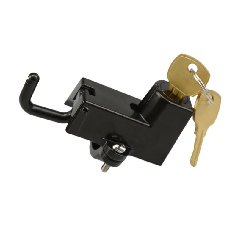 Motorcycle Black Helmet Mount Hook Lock 7/8&quot to 1-1/4&quot Tubes for Harley Dyna Softail Sportster XL VRod Honda BMW Universal |