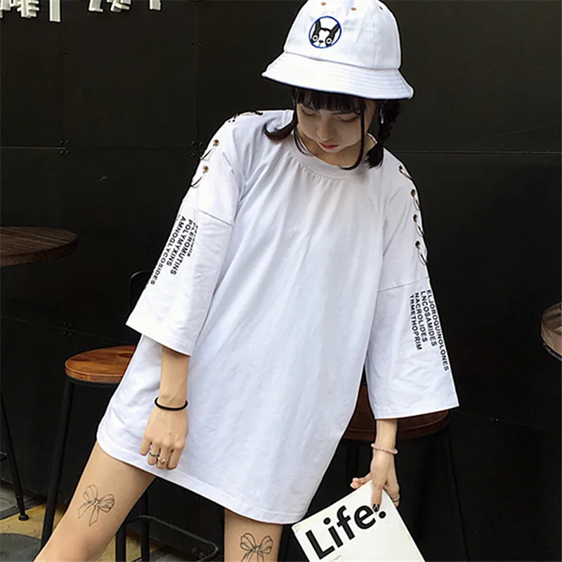 Новинка весны 2017 года футболки женские оригинальный Половина рукава Хлопок Лен О