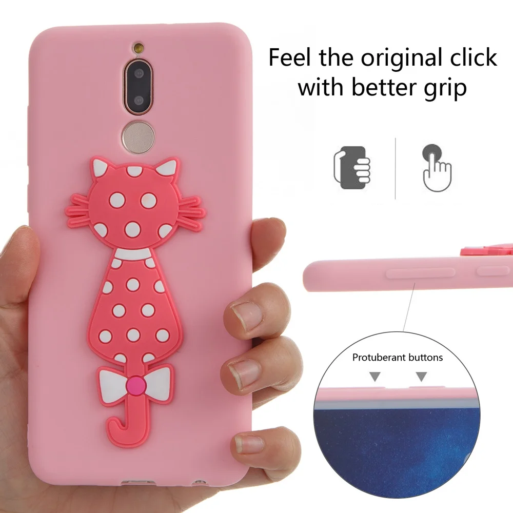 3D Cartoon Cat Soft Case for Huawei Mate 10 Lite Cover Coque Silicone Cute Fundas 5.9&quot |