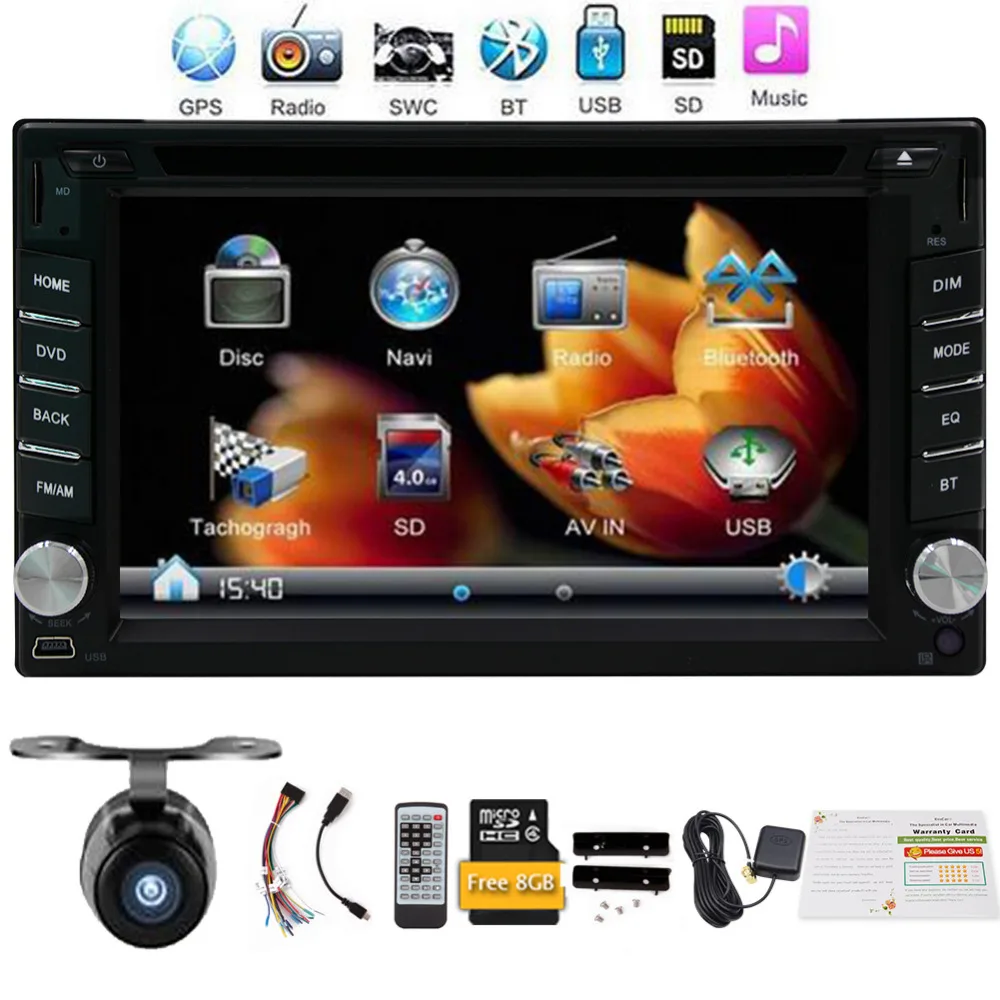 2 din Автомобильный gps Авторадио автомобильный dvd плеер навигация в тире USB SD FM AM