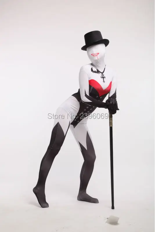 (AL159) черный красный и белый женский/для женщин спандекс Колготки унисекс зентай