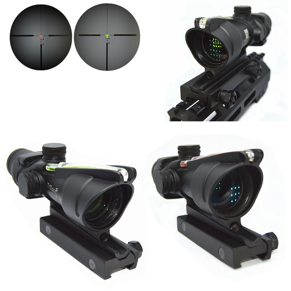FIRECLUB ACOG Стиль прицел Оптический 4x32(зеленое Оптическое волокно) с маркировкой для стрельбы