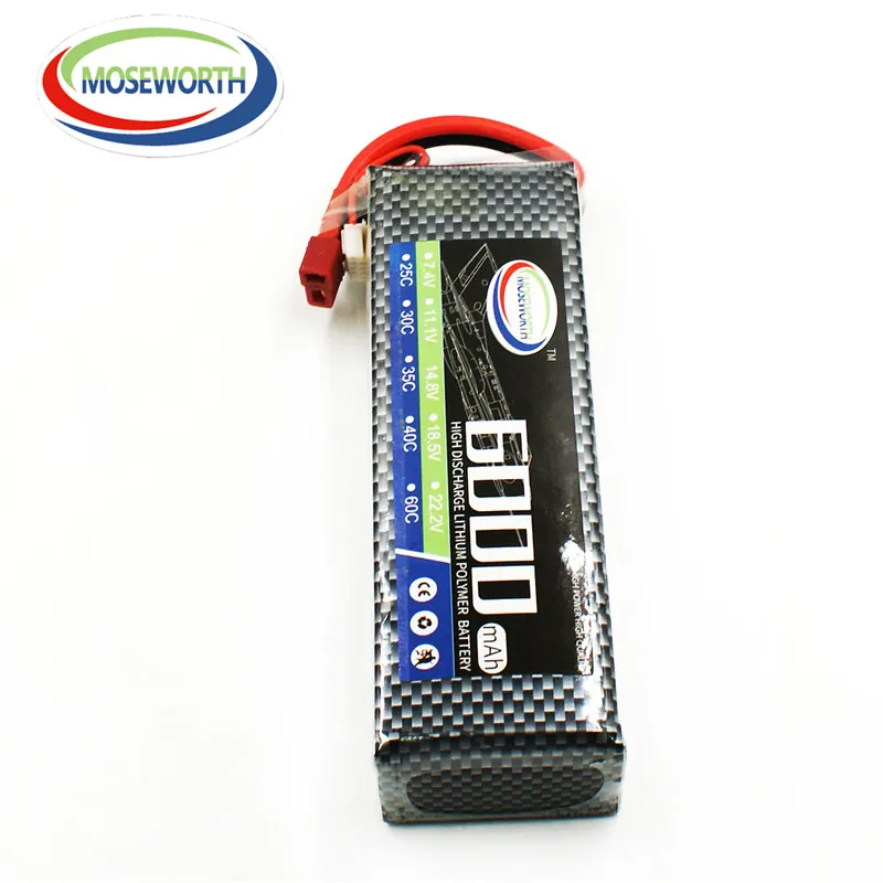MOSEWORTH RC LiPo батарея 4S 14 8 V 6000mAh 60C для molel самолет вертолет Квадрокоптер Дрон литий |